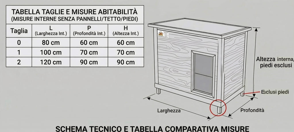 Cuccia Coibentata Deluxe in Finto Legno - Doppi Profili in Alluminio