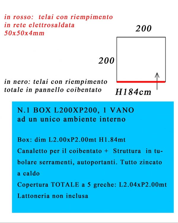 Box in offerta modello L200xP200xH184cm